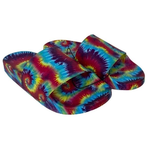 NEW Steve Madden Tie Dye‎ Sandals Sofi Printed Size 10 Slip On Slides Bohemian - Picture 2 of 8